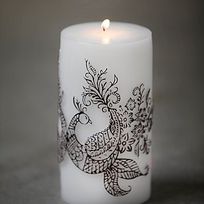 Alistate-Henna Peacock Pillar Candle