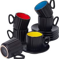 Alistate-Juego de 6 tazas negro y color
