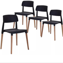Alistate-8 sillas color negro