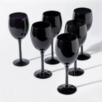 Alistate-Copas de vino cristal color negras