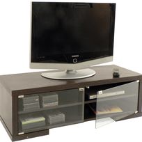 Alistate-Mesa de TV de madera y vidrio