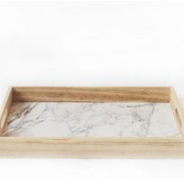 Alistate-Bandeja madera y marmol